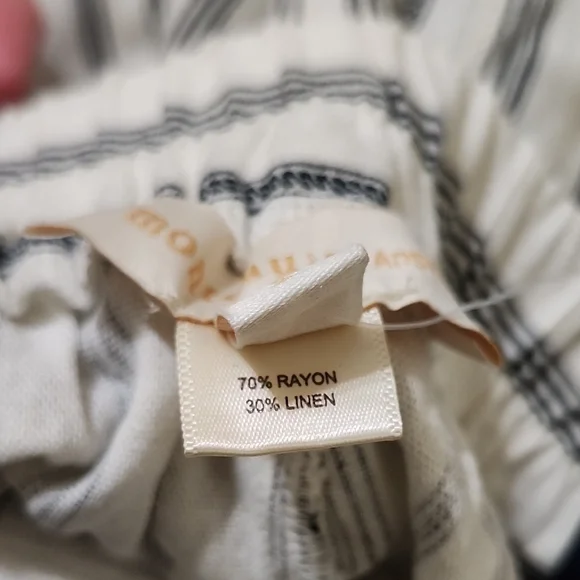 Monteau Black and Linen White Wide Leg Pants - Picture 8 of 8